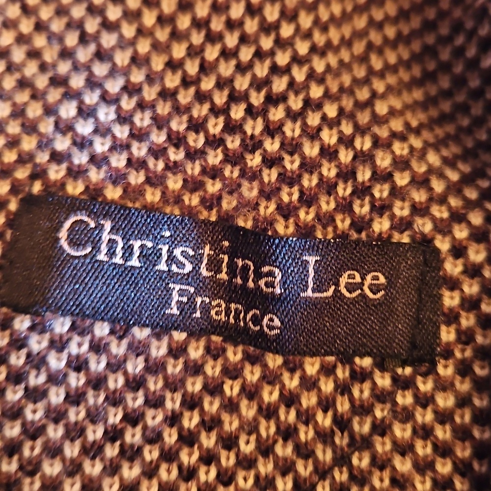 Christina Cardigan Vest with Black, Brown, and Cream Stripes - Picture 3 of 4